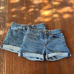 Old Navy girls Blue Denim Roll-Cuff Shorts